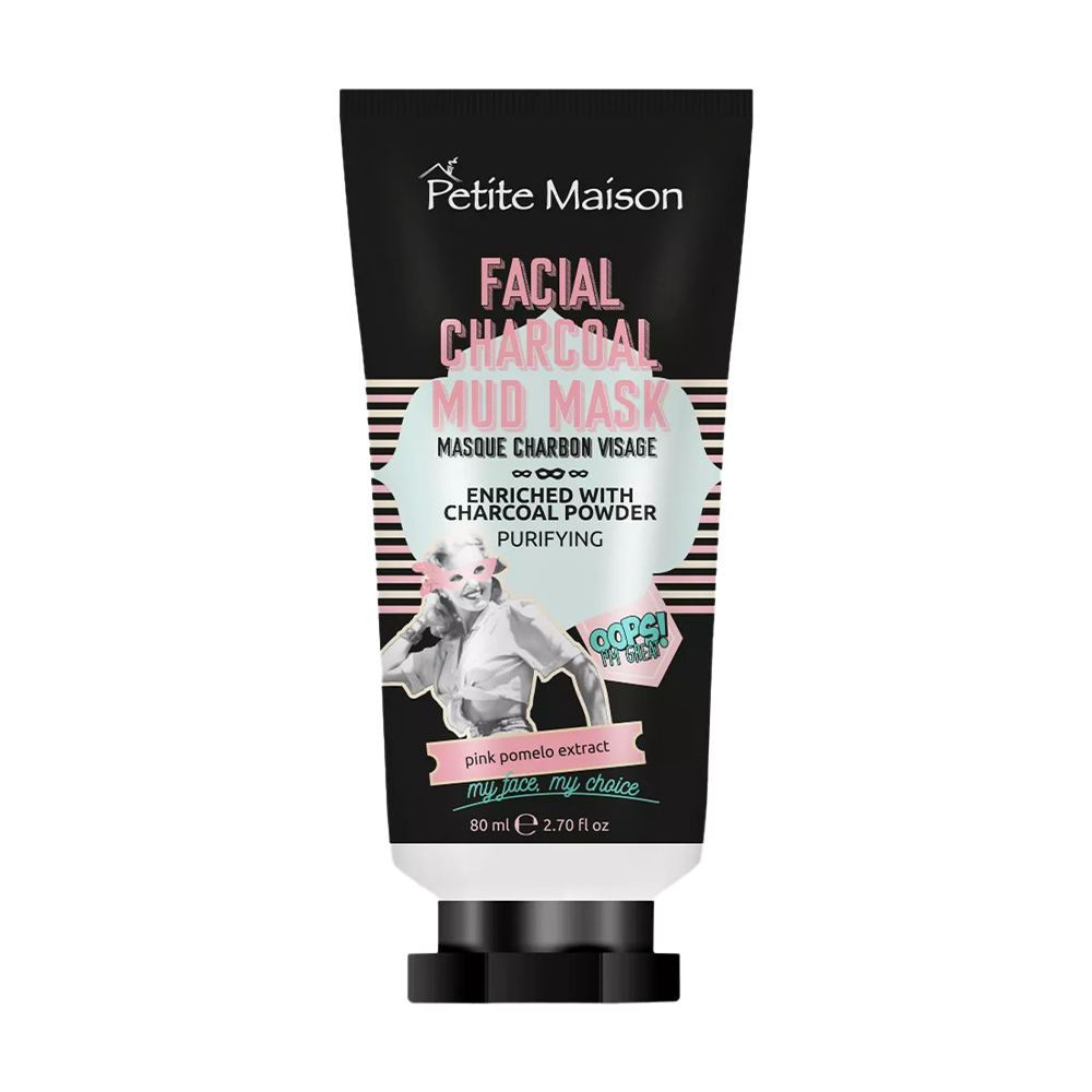 Грязьова маска для обличчя Petite Maison Facial Charcoal Mud Mask з деревним вугіллям, 80 мл